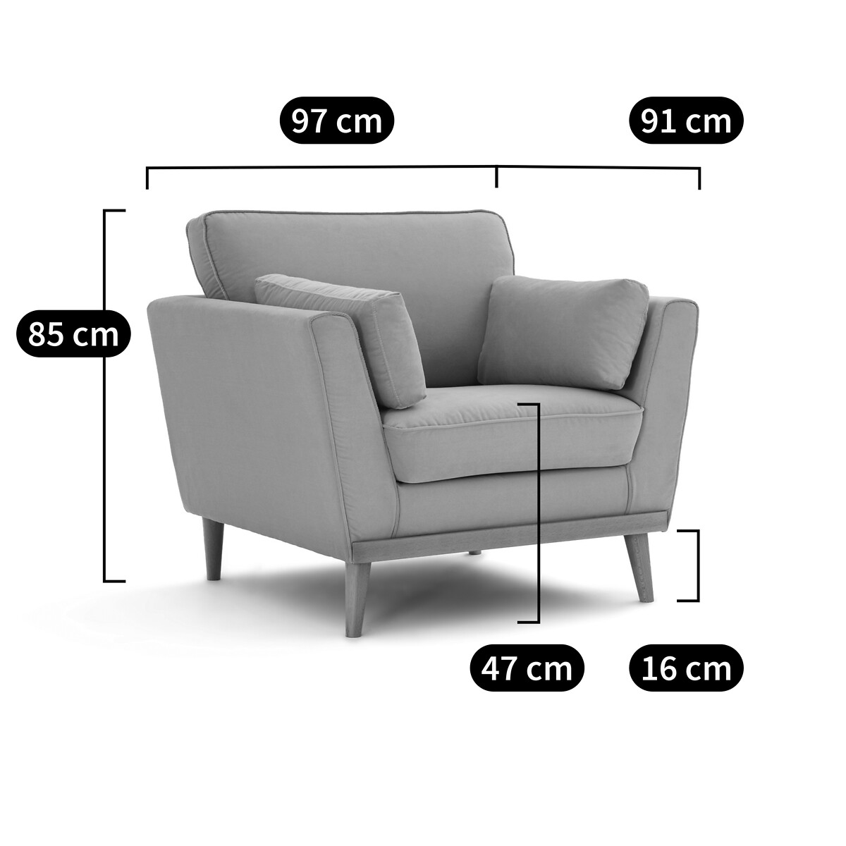 LA REDOUTE INTERIEURS<br>Poltrona de veludo, Tasie