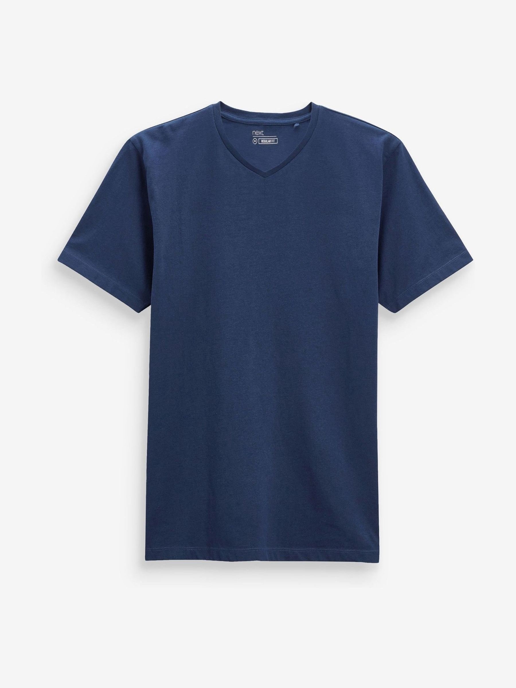 Donkerblauw - Normale Pasvorm - Must-have T-shirt van V-hals