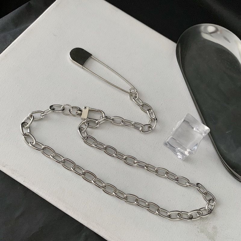BABLIBU - Veiligheidsspeld hanger ketting van legering