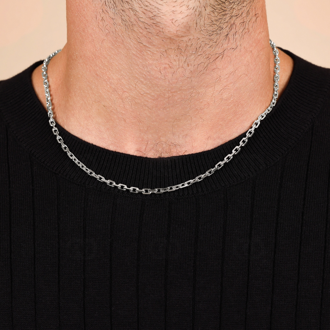 Ankerkette geschliffen 925 Silber 3.4mm