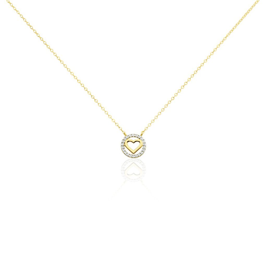 Collier Or Jaune Relinde Oxydes De Zirconium