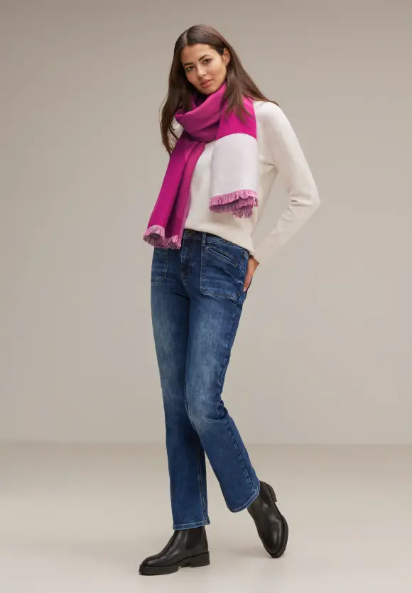 Jacquard Schal - bright cozy pink