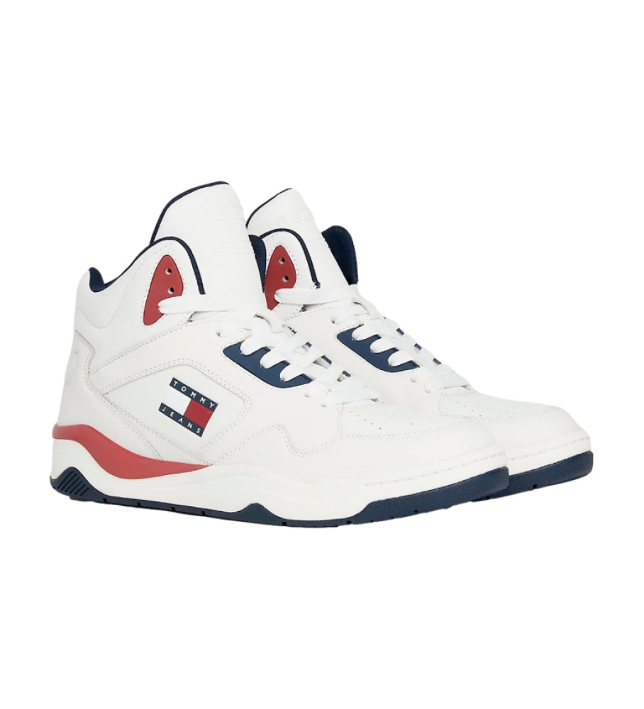 Tênis de basquete Tommy Jeans de couro, branco