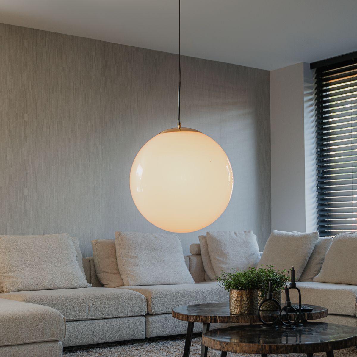 Scandinavische hanglamp opaal glas 50 cm - Ball 50