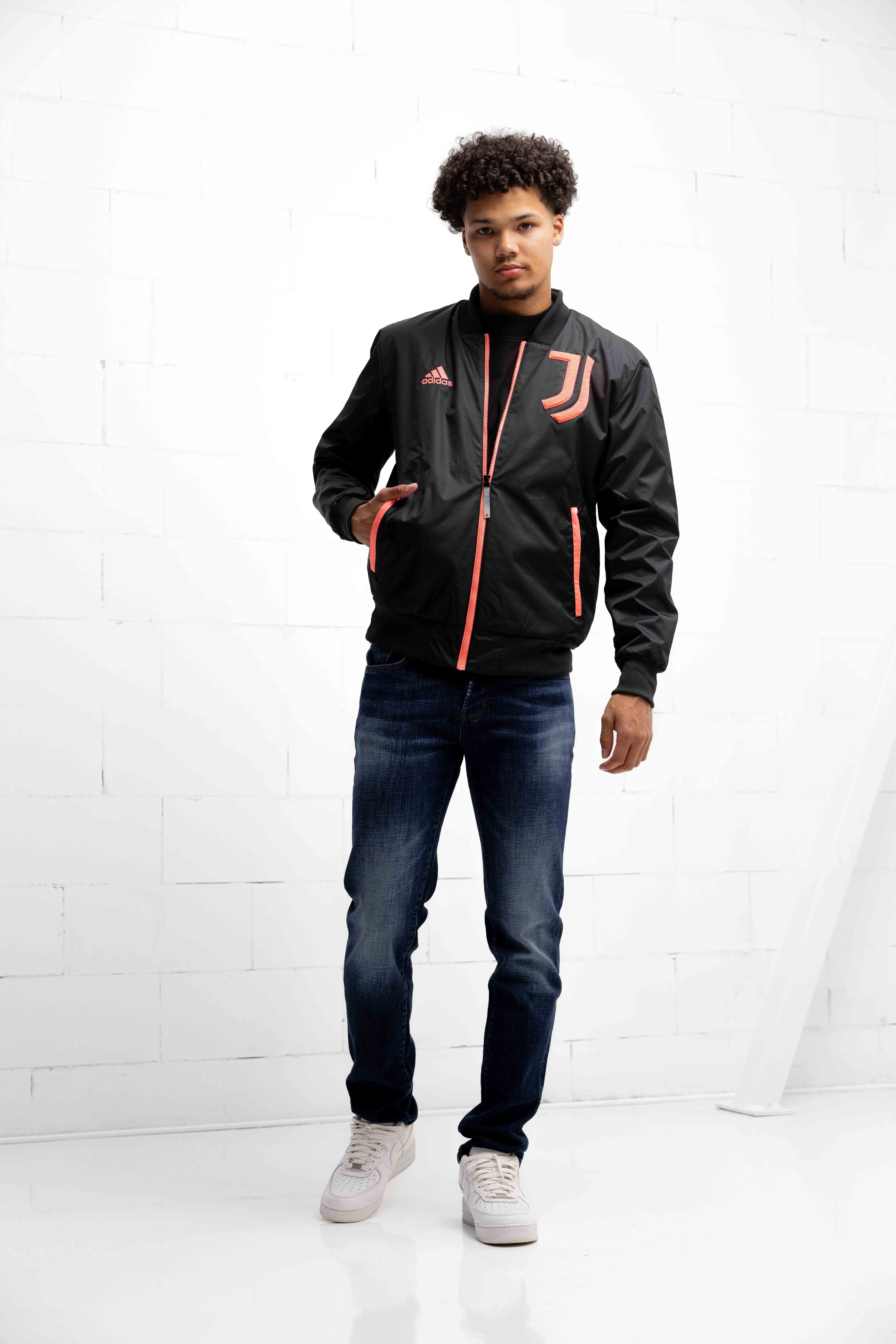 Juventus Bomber Jas Heren Zwart/Roze