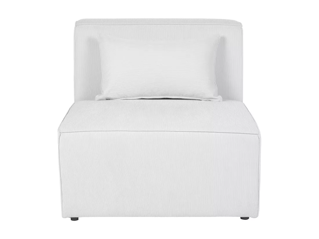 Chaise longue en velours côtelé blanc cassé LEMVIG