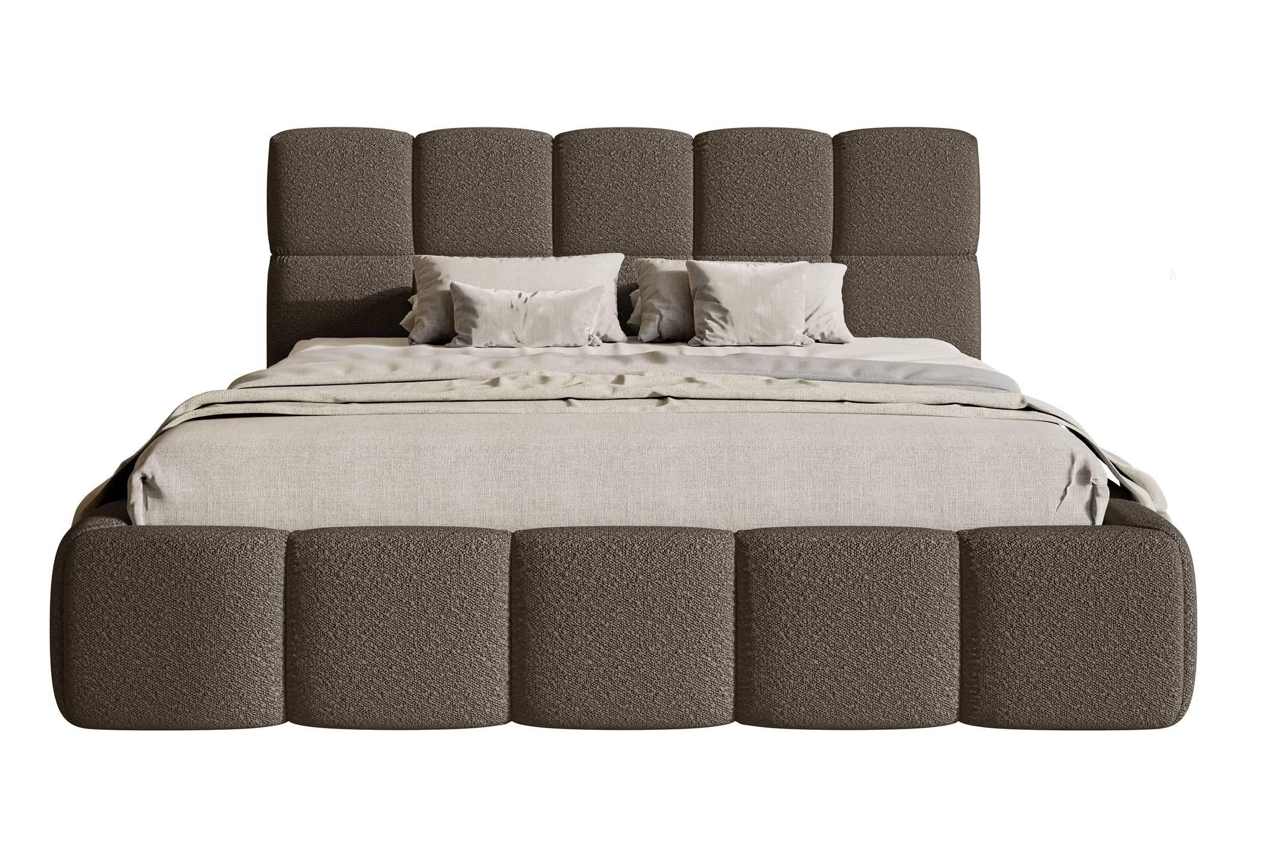 NADUVI Collection Chloe Bedframe 140 x 200 cm - Bouclé - Donkerbruin