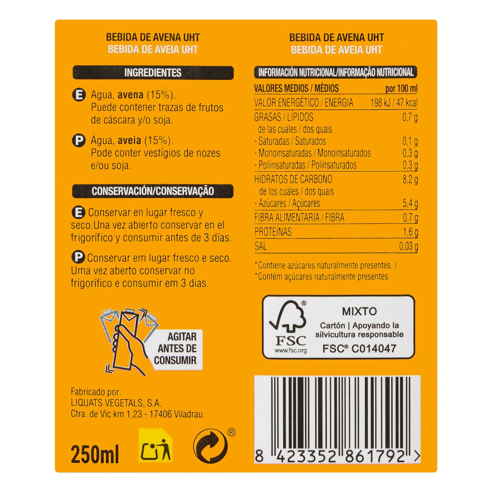 Boisson à l'avoine Alitey