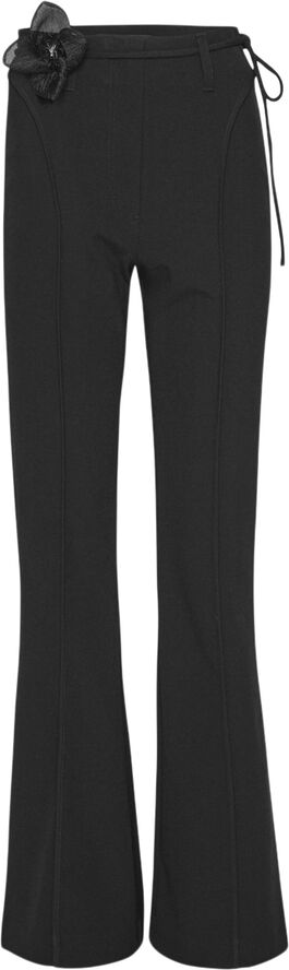 ROTATE Birger Christensen High Waisted Rose Pants Black