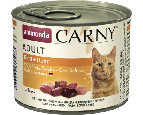 Animonda Carny Adult natvoer voor katten, rund + kip, 200 g
