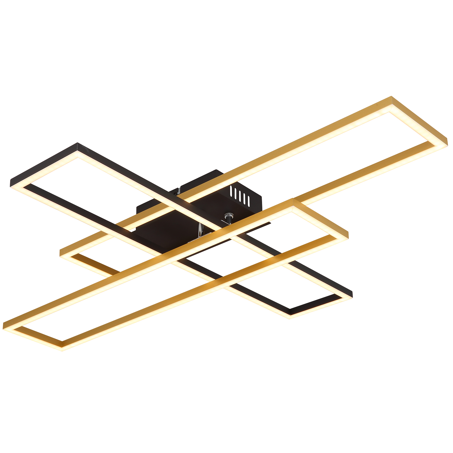 LED-Deckenleuchte - schwarz-Holzoptik-opal - 40 Watt
