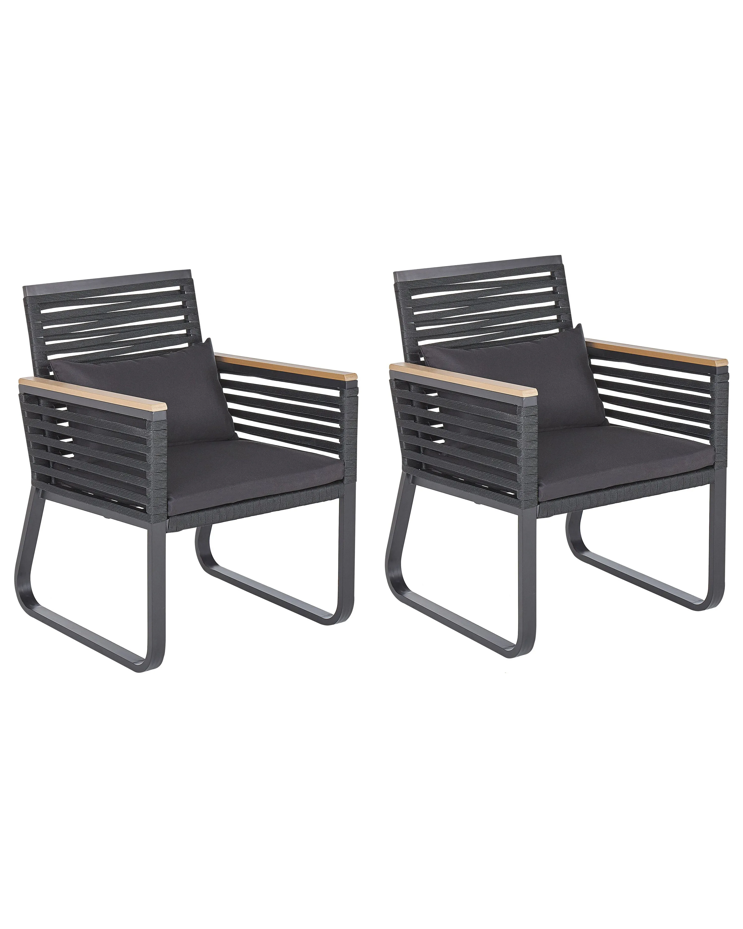 Set van 2 stoelen met zitkussen CANETTO Metaal Zwart