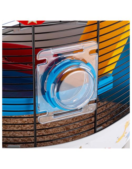 Ferplast Hamsterkooi Circus Fun - Dierenverblijf - 49.5x34x42.5 cm Wit Rood Zwart