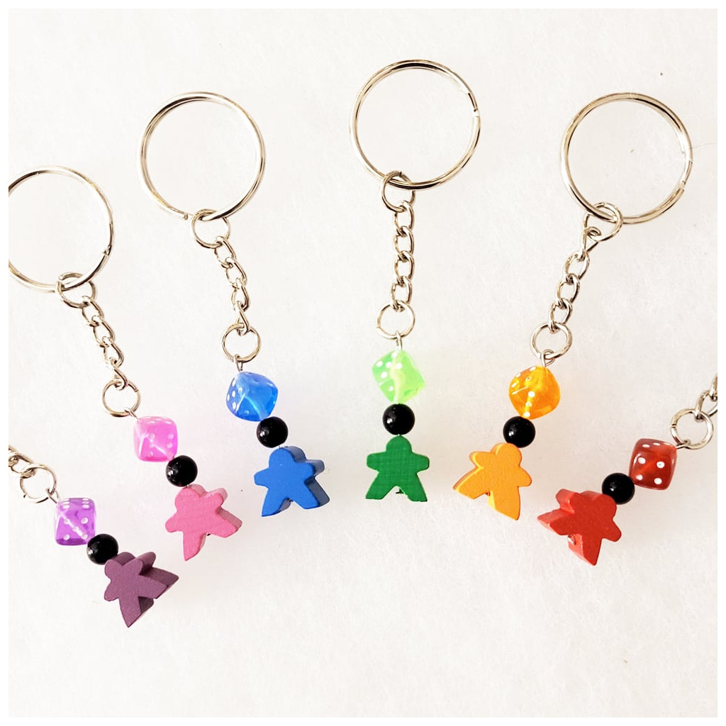 Porte-clés mini Meeple dé - Vert