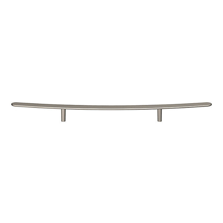 Poignée de meuble en T GoodHome Meham effet nickel satin gris l.400mm x l.20mm x H. 35mm entraxe 192mm