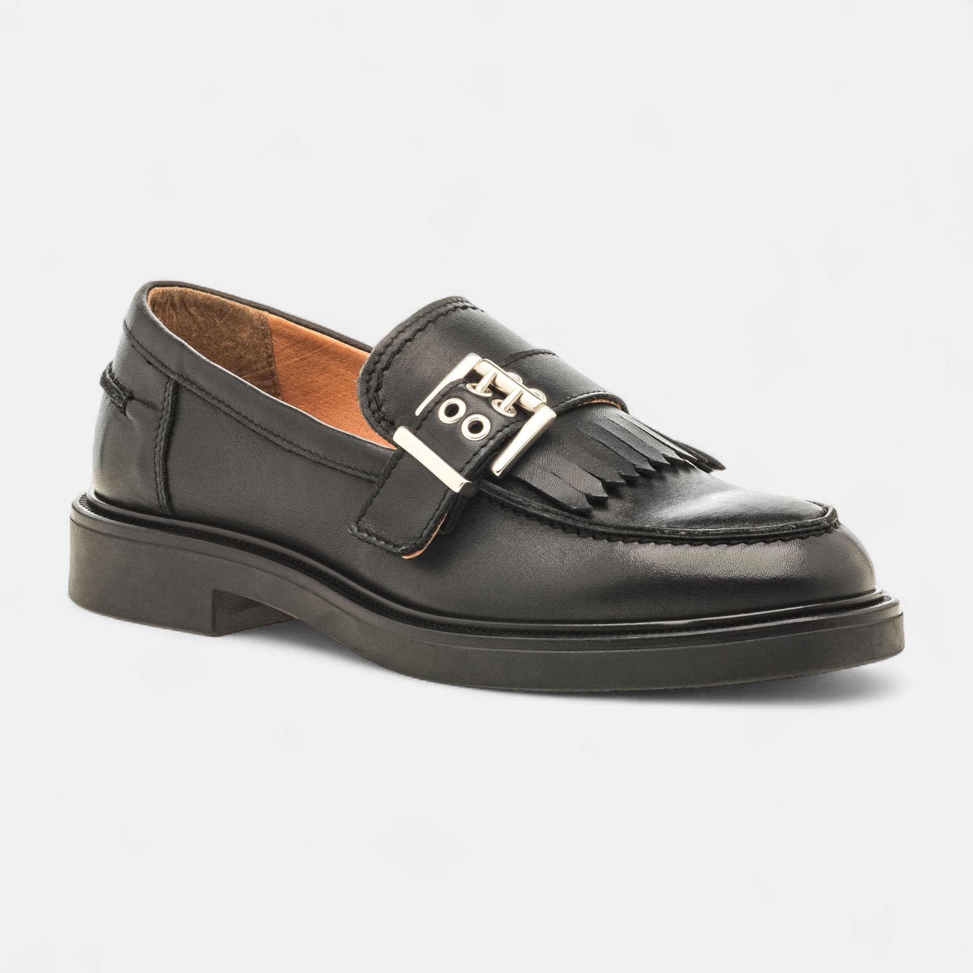 Mocassins Femme en cuir noir