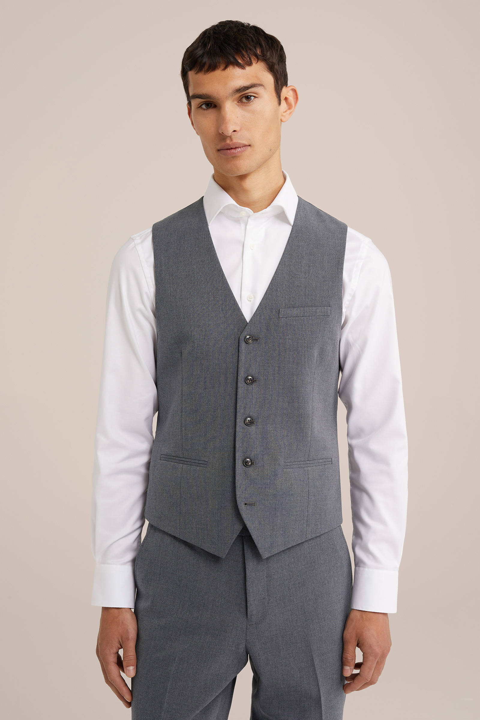 gilet mid grey melange