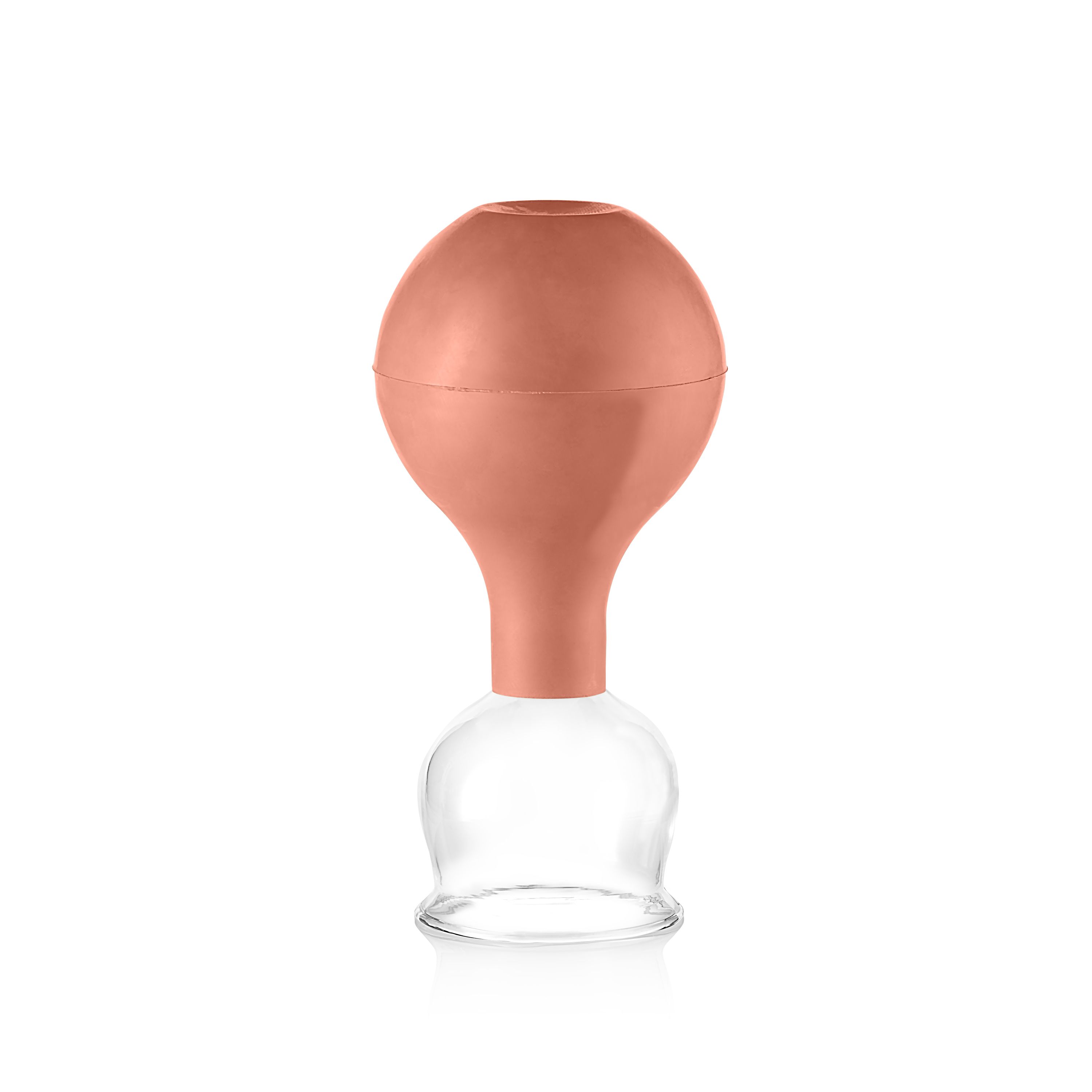 Pulox Schröpfgläser Set aus Echtglas - 5x Schröpfglas mit Saugball, verschiedene Größen in Braun