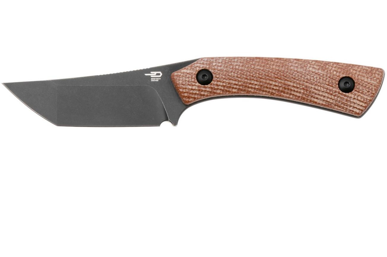 Bestech STEP BFK06D Blackwashed D2, Brown Micarta, vaststaand mes
