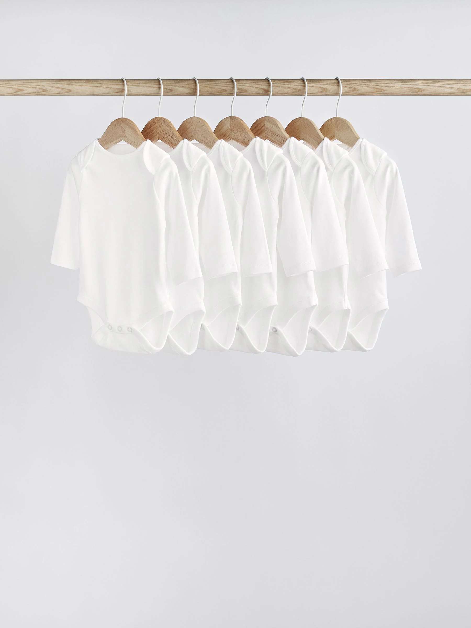 Wit - Essential rompertjes met lange mouwen