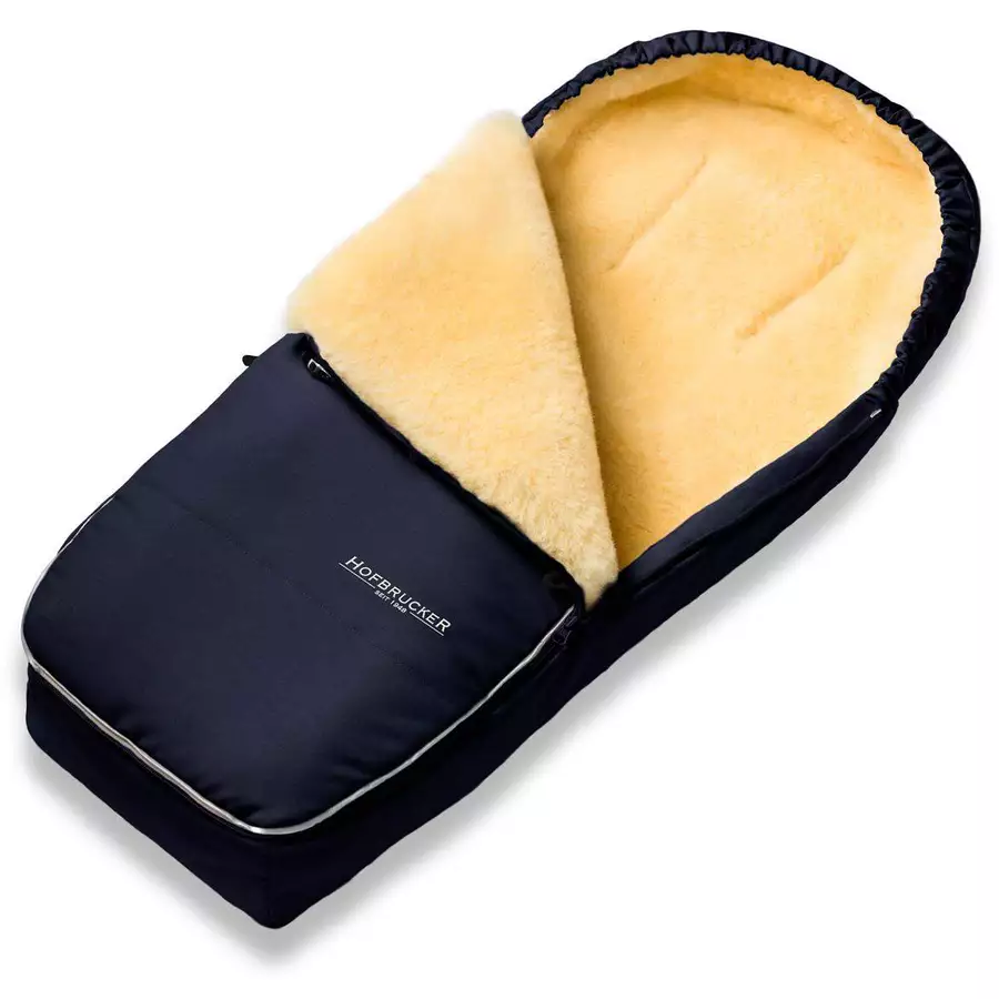 Hofbrucker Kinderwagen Lammfell Fußsack Alaska Hergestellt in Deutschland Navy Blue