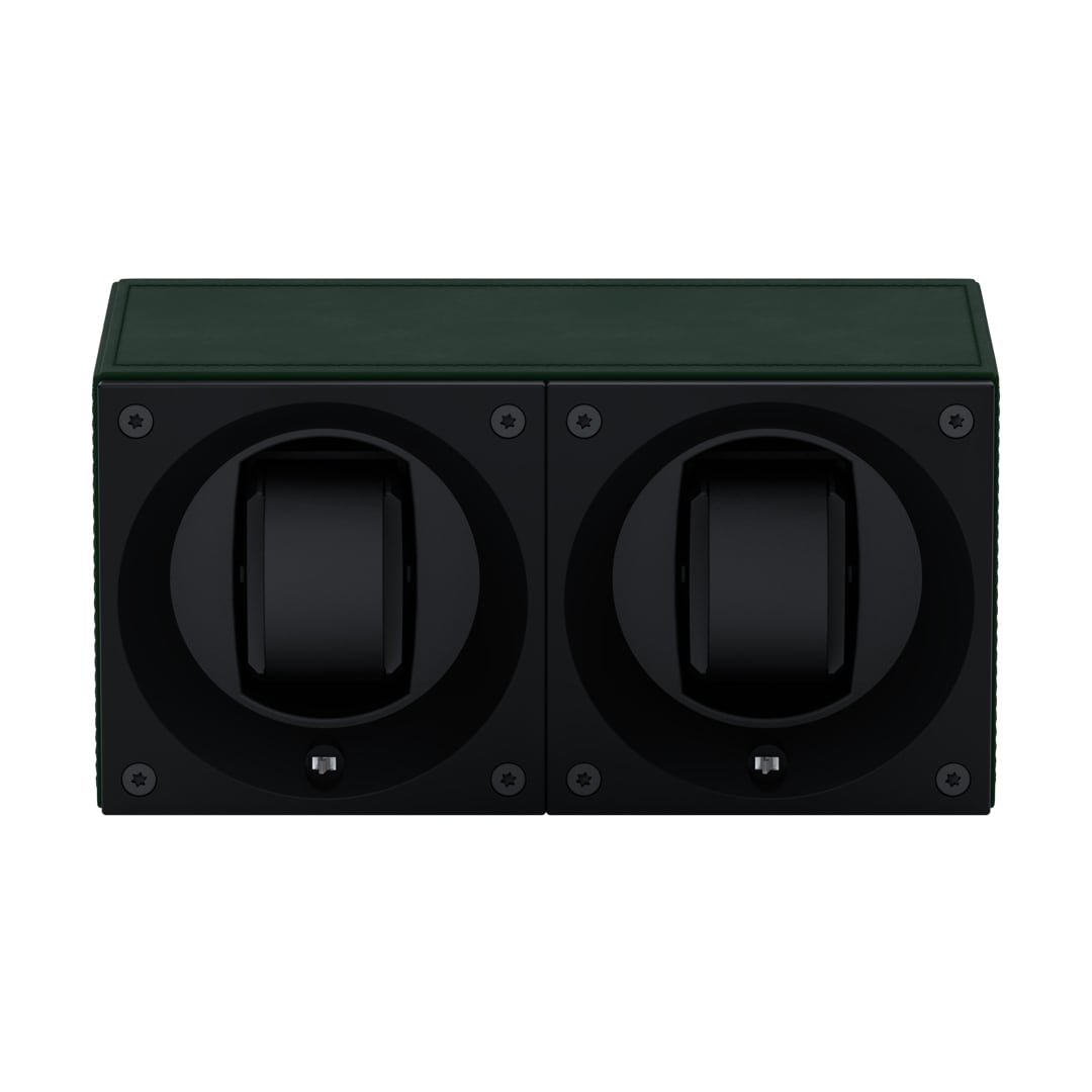 SwissKubik Masterbox Leder Grün - 2 Uhren