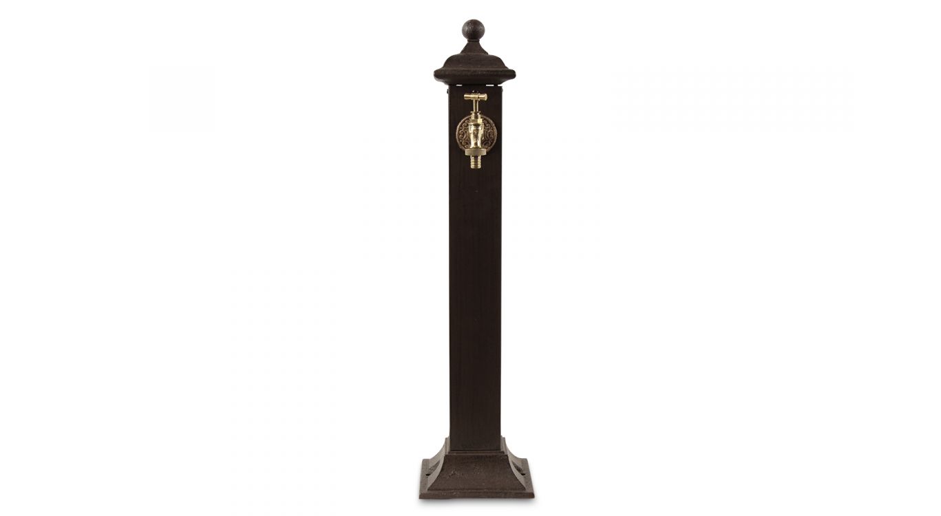 Fontaine de jardin métal marron 17.5x17.5x71cm