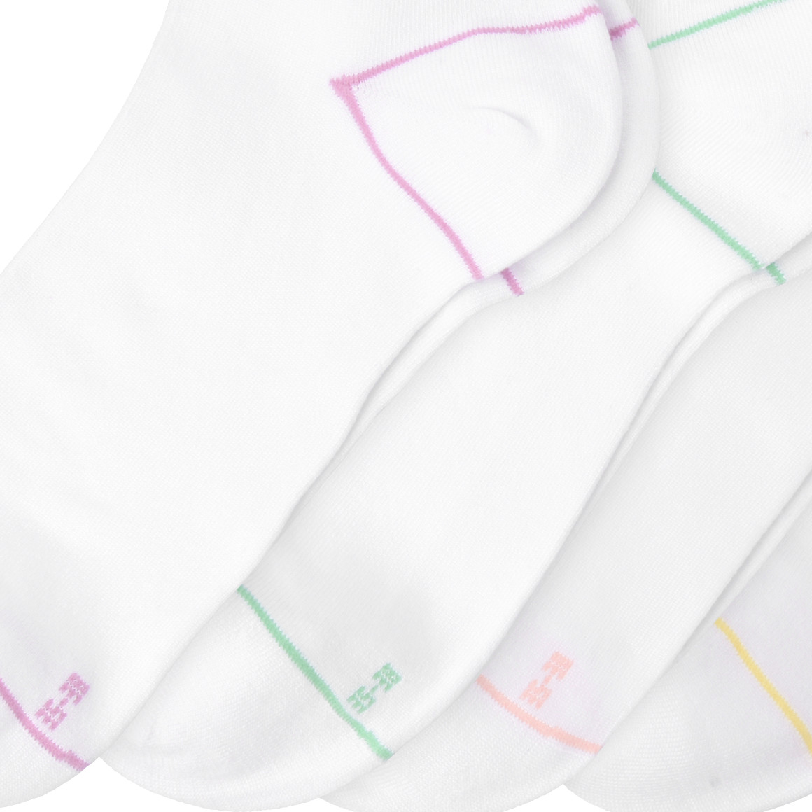Gina Benotti 4 Paar Damen Sneaker-Socken mit Sortierhilfe weiss