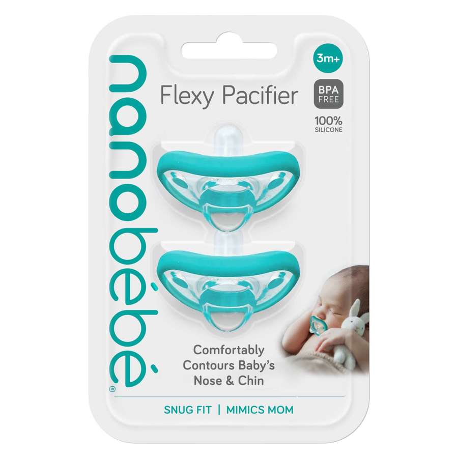 Nanobébé Flexy Pacifier Turquoise 3m+ 2pcs