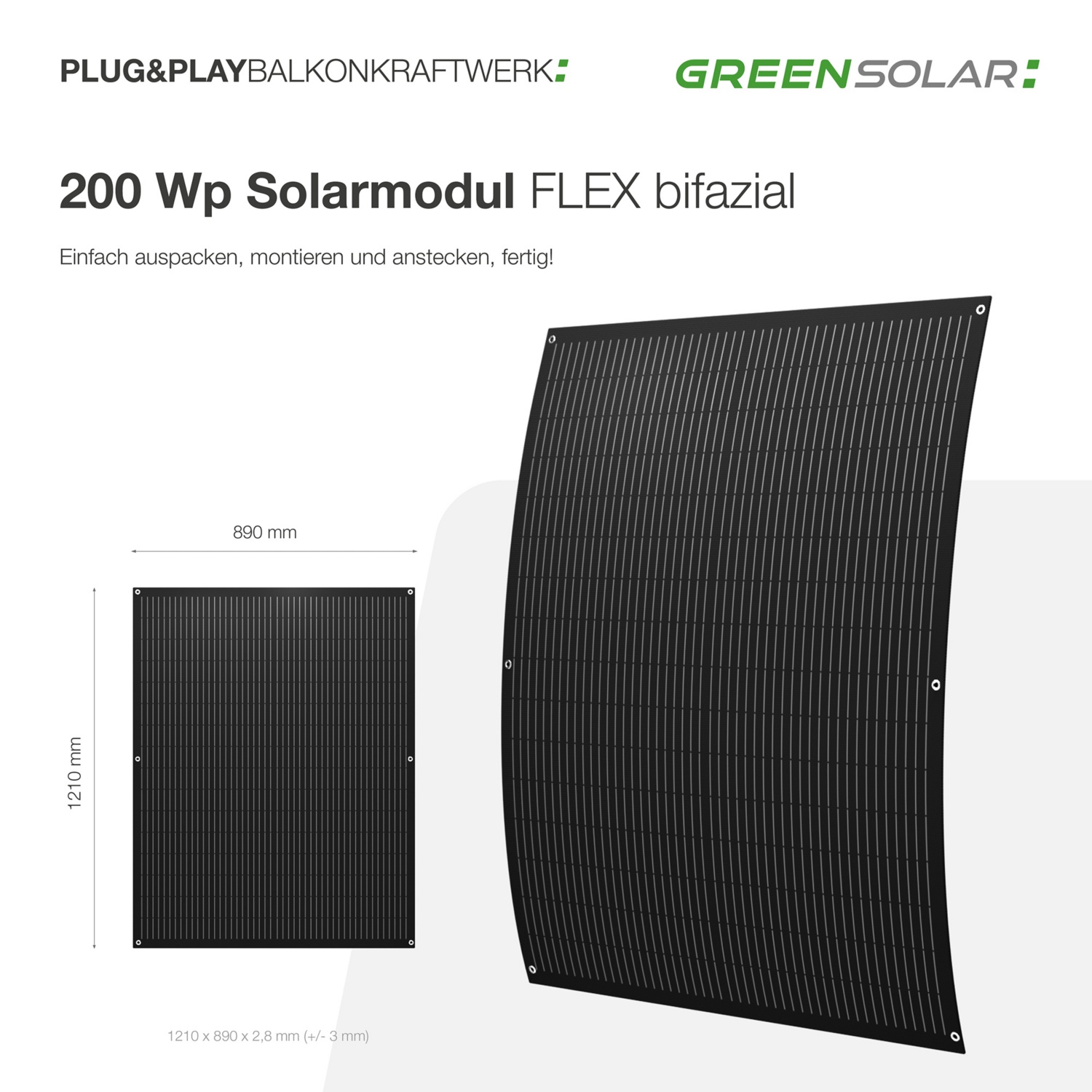 GREEN SOLAR Balkonkraftwerk 400 W FLEX