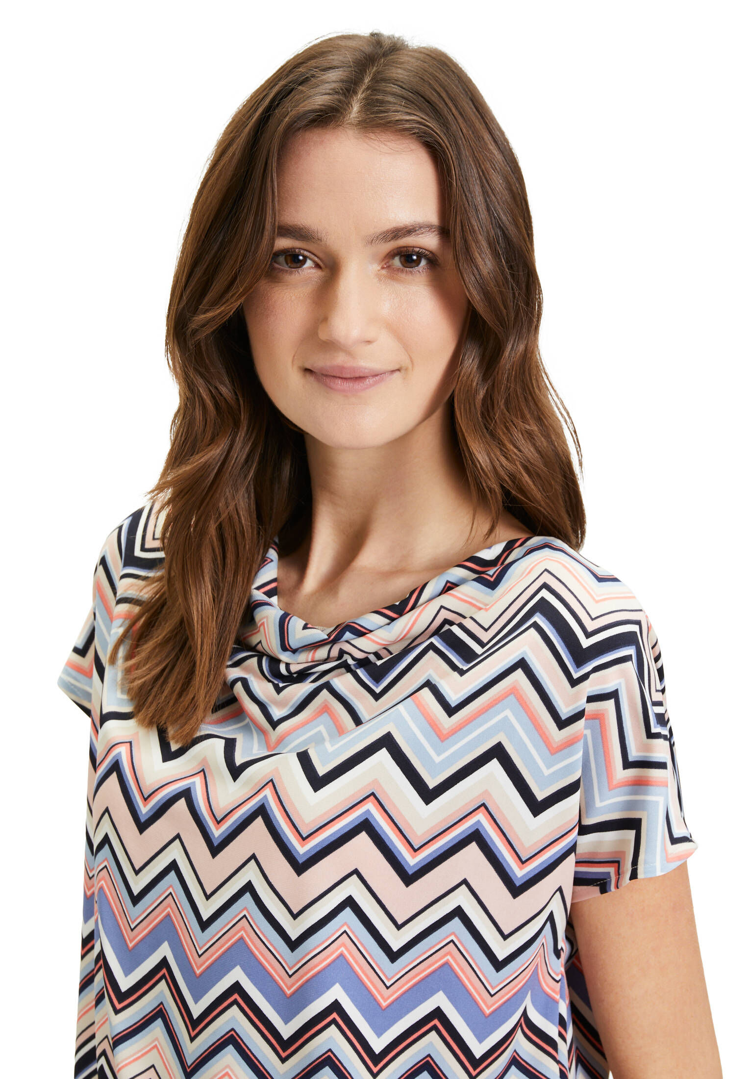 Betty Barclay| Damen Printshirt mit Wasserfallausschnitt