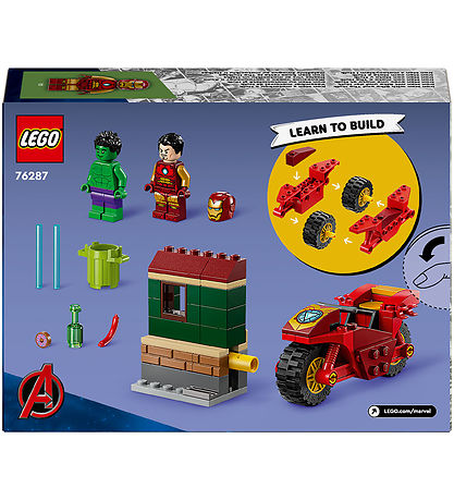 LEGO? Marvel - Iron Man med motorcykel og Hulk 76287 - 68 Dele