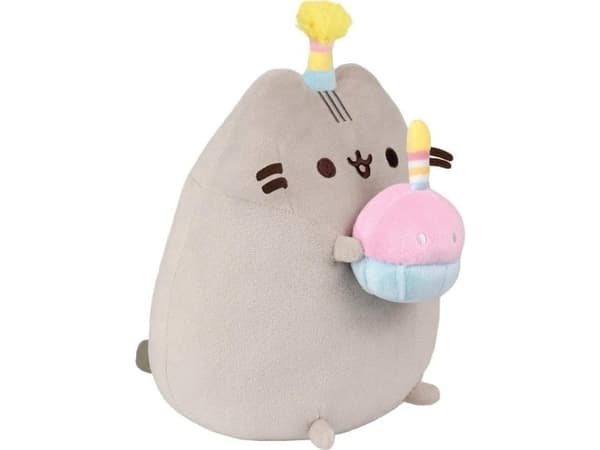 Pusheen Pusheen - Plysj maskot med bursdagshatt og 24 cm kake