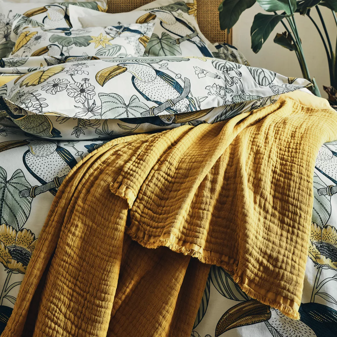 Housse de couette coton lavé (240 x 220 cm) Toco Verte