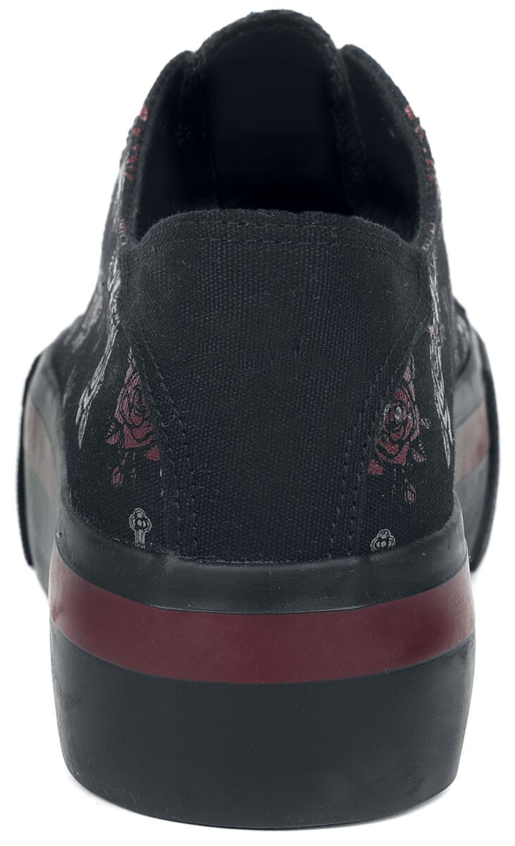 Baskets Basses Plateformes Avec Imprimés Croix & Roses | Rock Rebel by EMP Baskets
