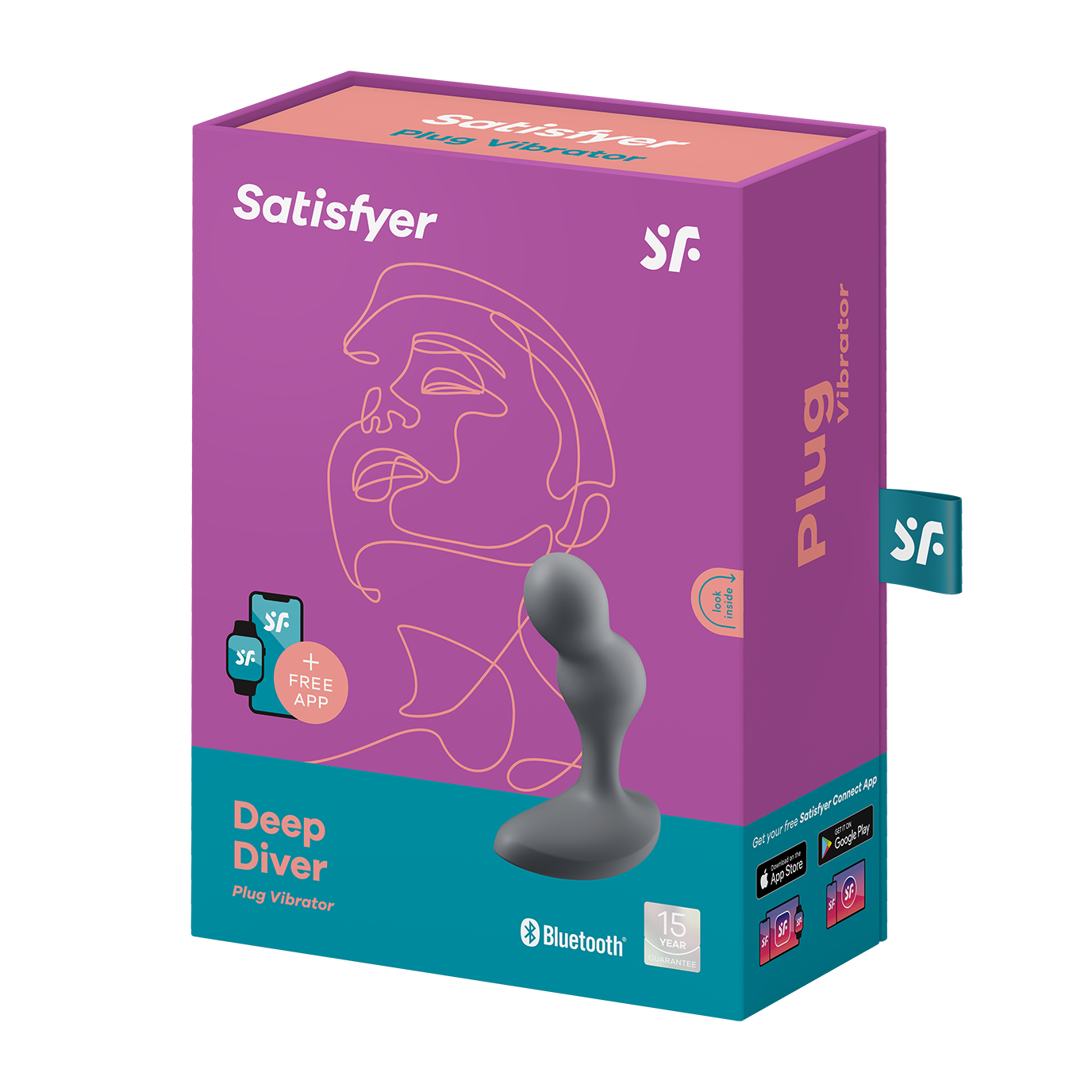 Deep Diver Anal Plug Vibrator mit App Steuerung (4061504006796) - Grau