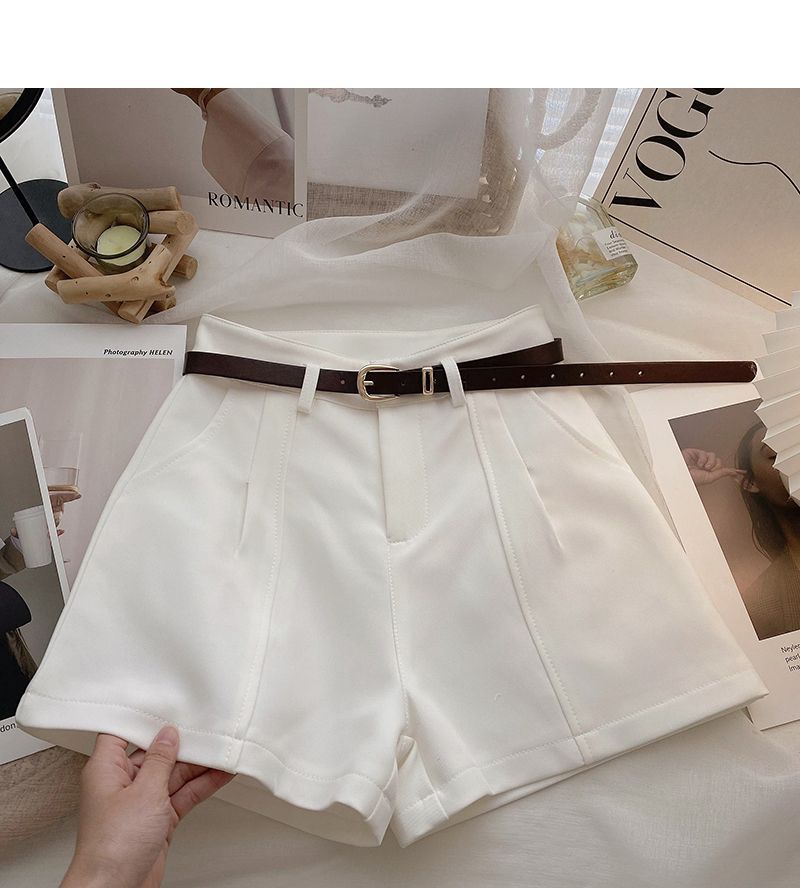 DIYI - Effen A-lijn shorts met hoge taille