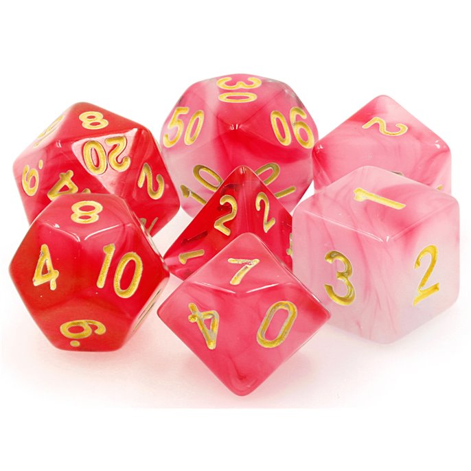 Set de dés de Jeu de Rôle : Rouge  et  Jaune