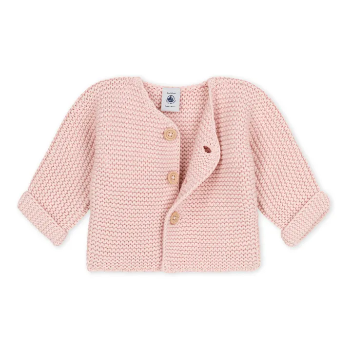 Petit Bateau Cardigan Tricot Point Mousse Clothilde | Rose