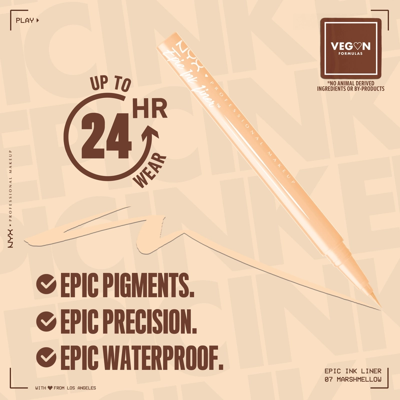 NYX Prof. Makeup Epic Ink Eyeliner Waterproof 1 ml - 07 Marshmallow