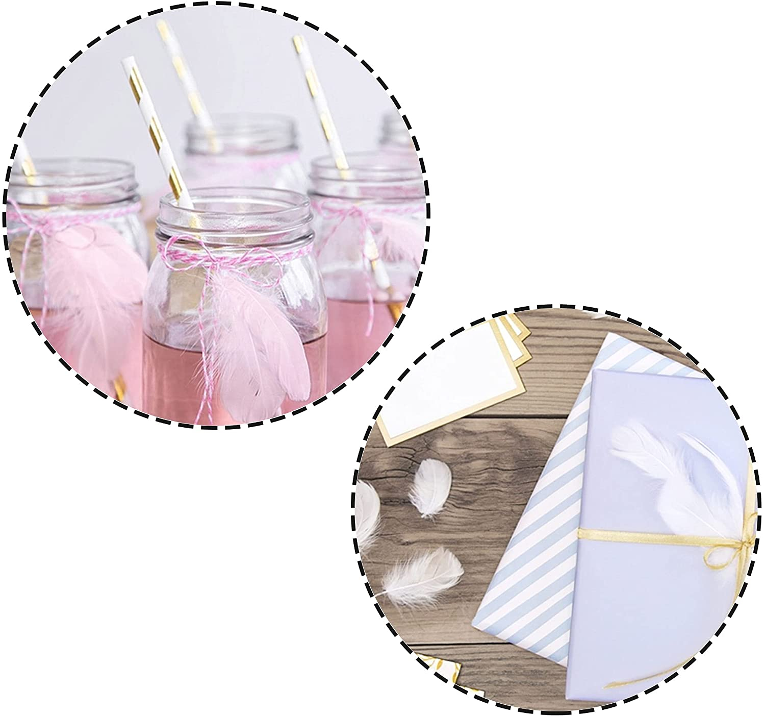 (100er Set) Deko Federn Party / Geburtstag / Hochzeit - Blau
