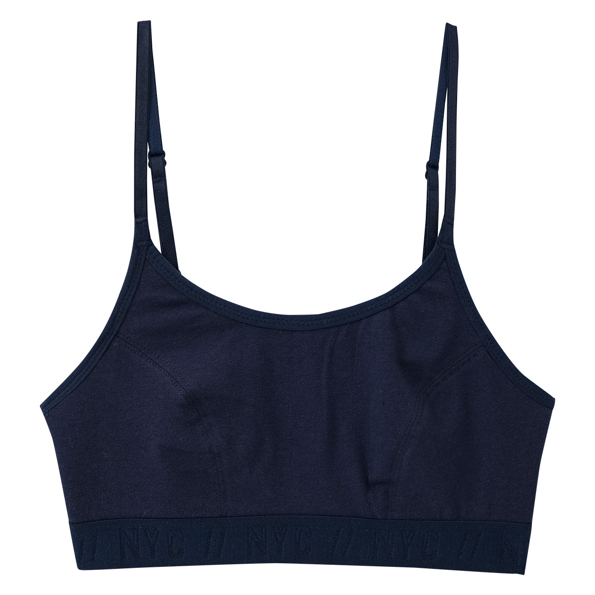 Yigga 2 Mädchen Bustiers im Basic-Look weiss / dunkelblau