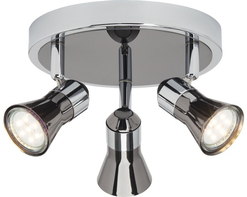 LED plafondspot 3x3W 3x240 lm 3000K Ø 19 cm chroom/zwart