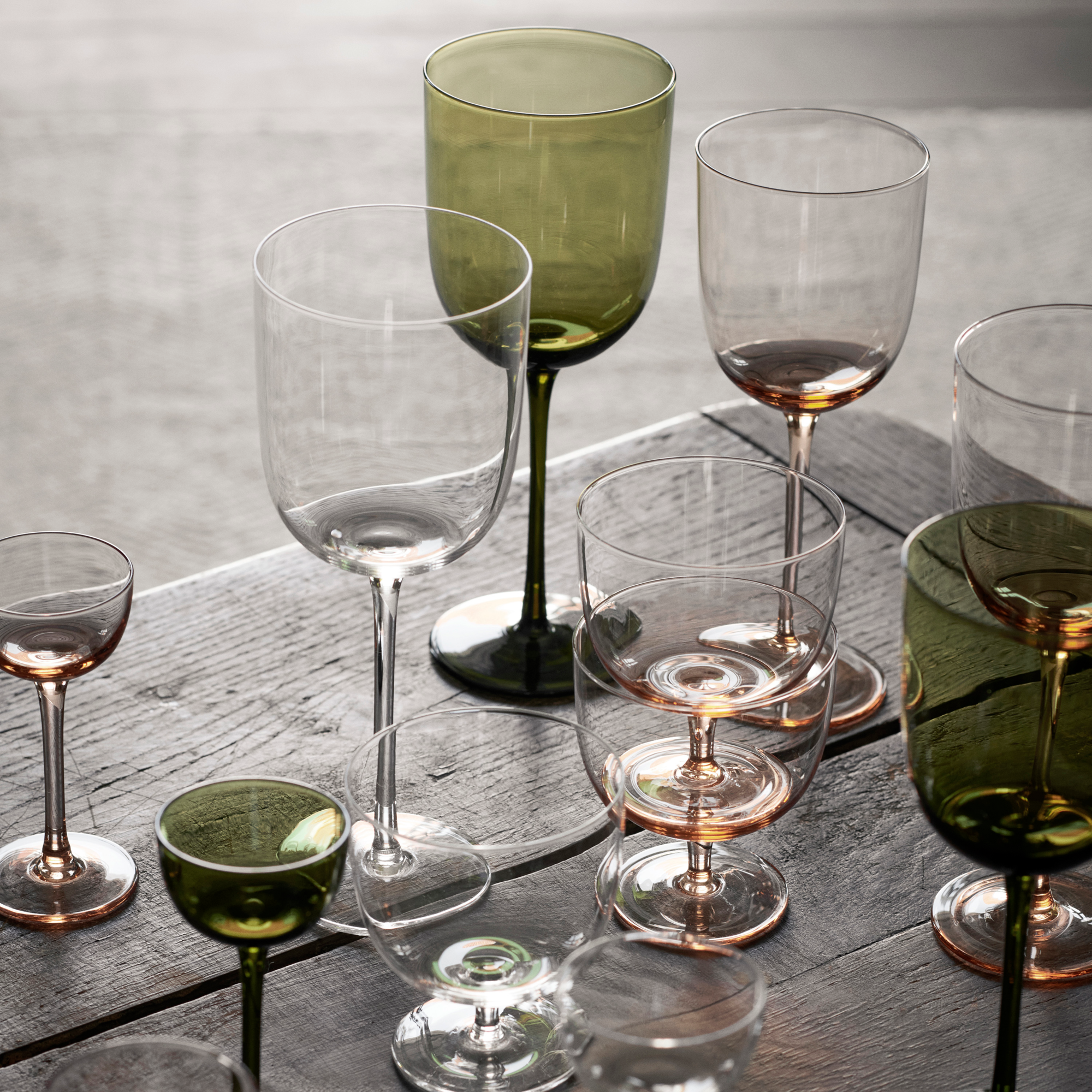 Likeur glazen Host moss green - set van 4