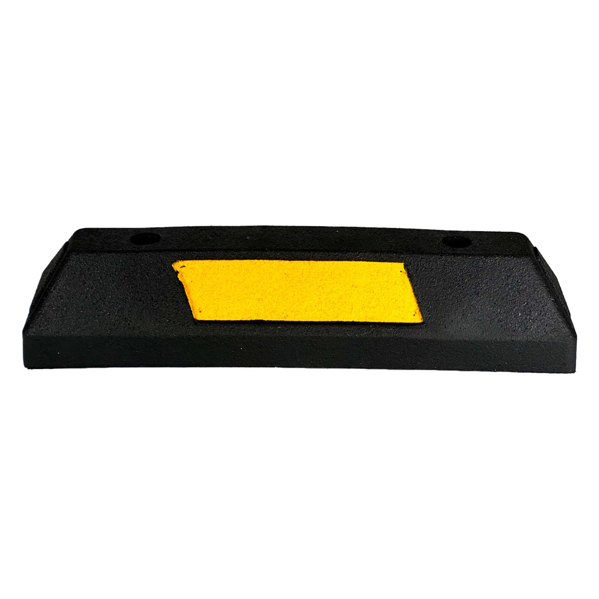 UvV ECOPARK Wielstop, Parkeerstop, Impact Protector, Zwart, Gemaakt van Gerecycled Materiaal | Gemaakt in de EU / 55 cm Gele Rubberen Oprijplaat voor Carports, EV Laadstations, Garages