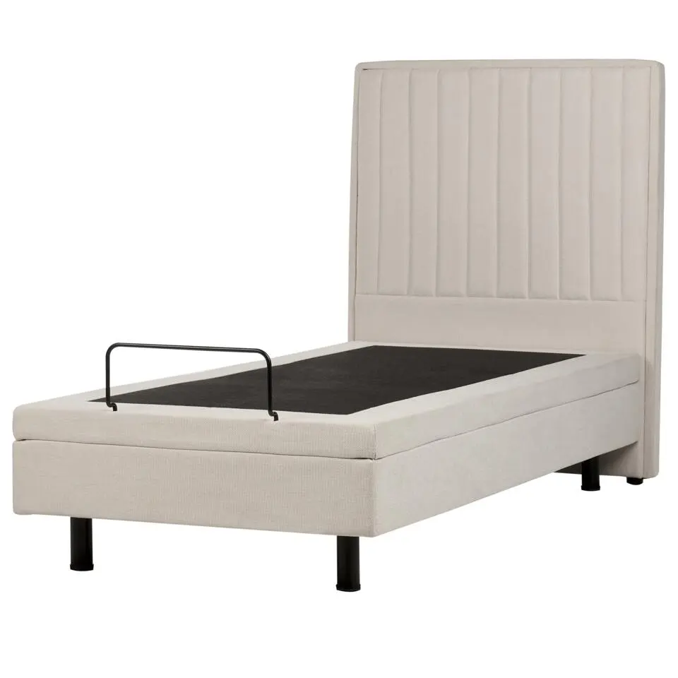 DUKE II - Eenpersoonsbed - Beige - 90 x 200 cm - Polyester