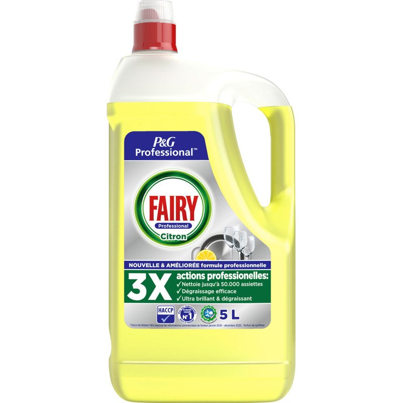 Liquide vaisselle mains Fairy professionnel citron - Bidon de 5 L