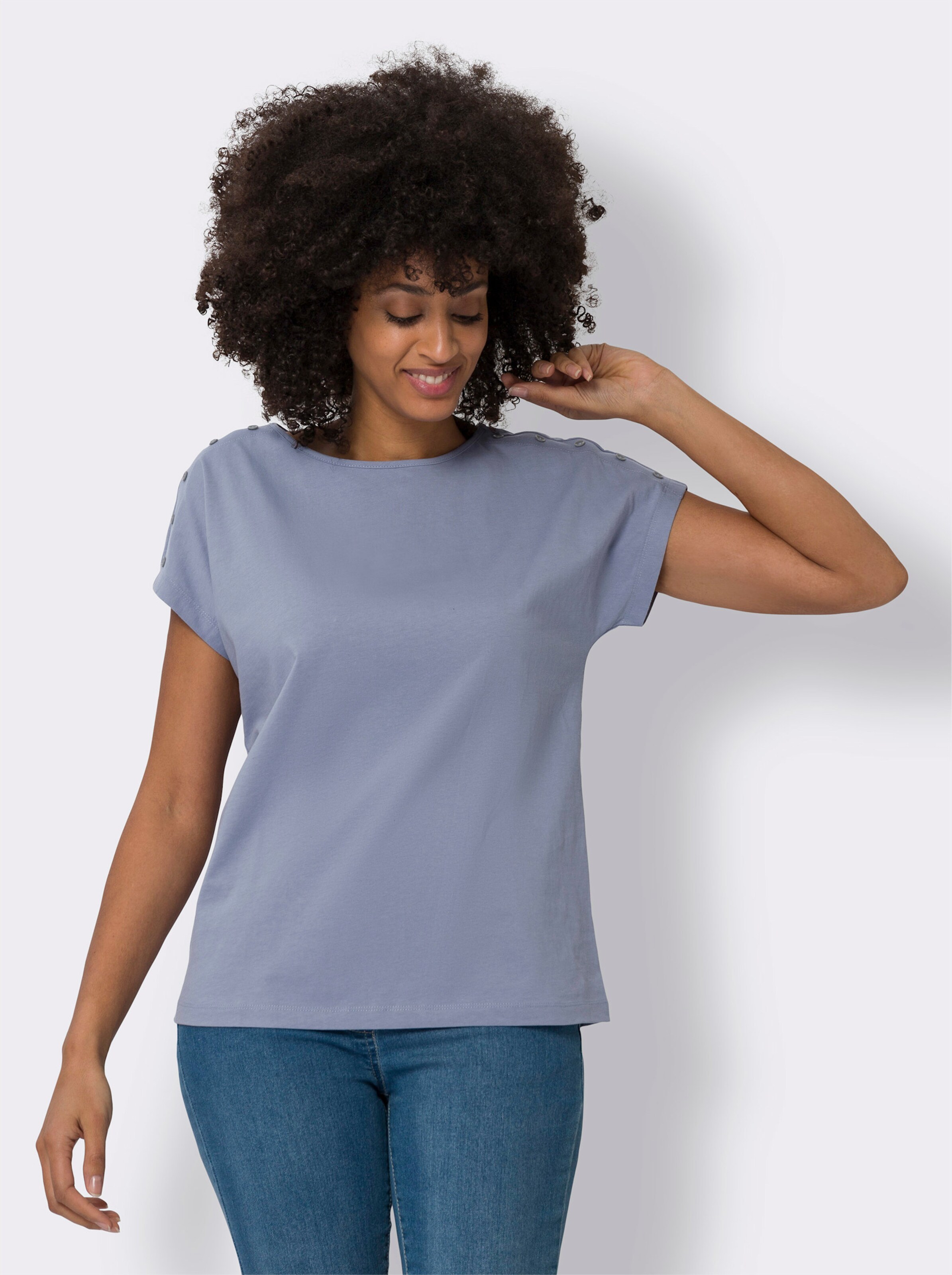 Shirt mit U-Boot-Ausschnitt