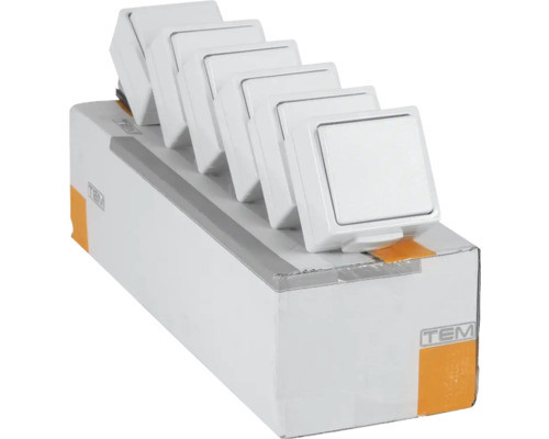 Opbouw, vochtbestendige aan/uit/omschakelaar, IP54 polarwit, standaard IP54