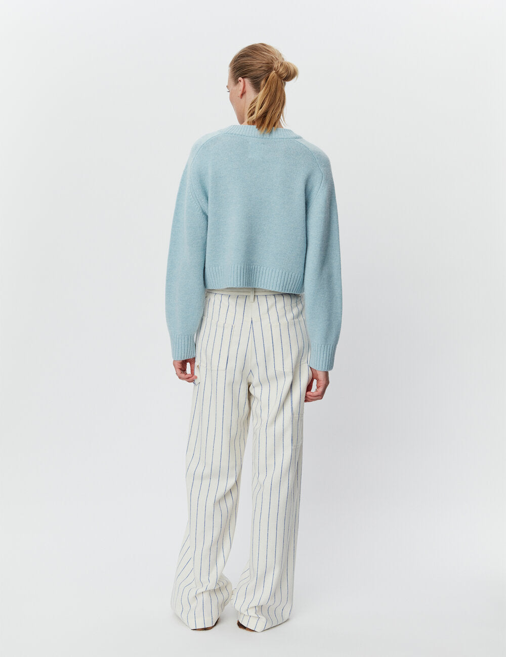 DAY Birger et Mikkelsen  Beck striktrøje - Smoke Mel/Light Blue
